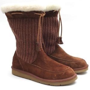 UGG Surburb Crochet Knit Boots -Chocolate 6